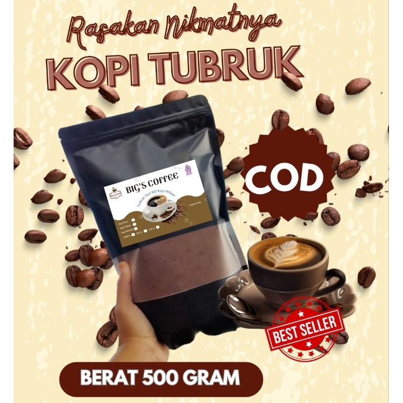 

Kopi Bubuk Tubruk Hitam Berat 500 Gram Rasa Mantap