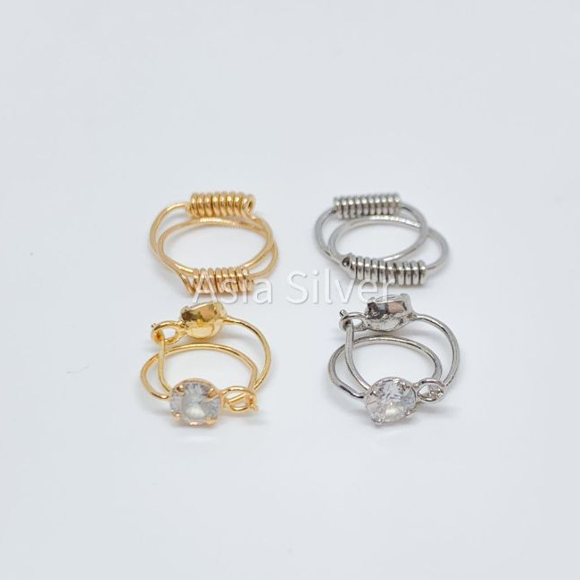 RB Anting Kenip Kawat & Bulat Mata Satu Anak dan Bayi Baby Asli Perak Silver 925 Lapis Emas Kuning