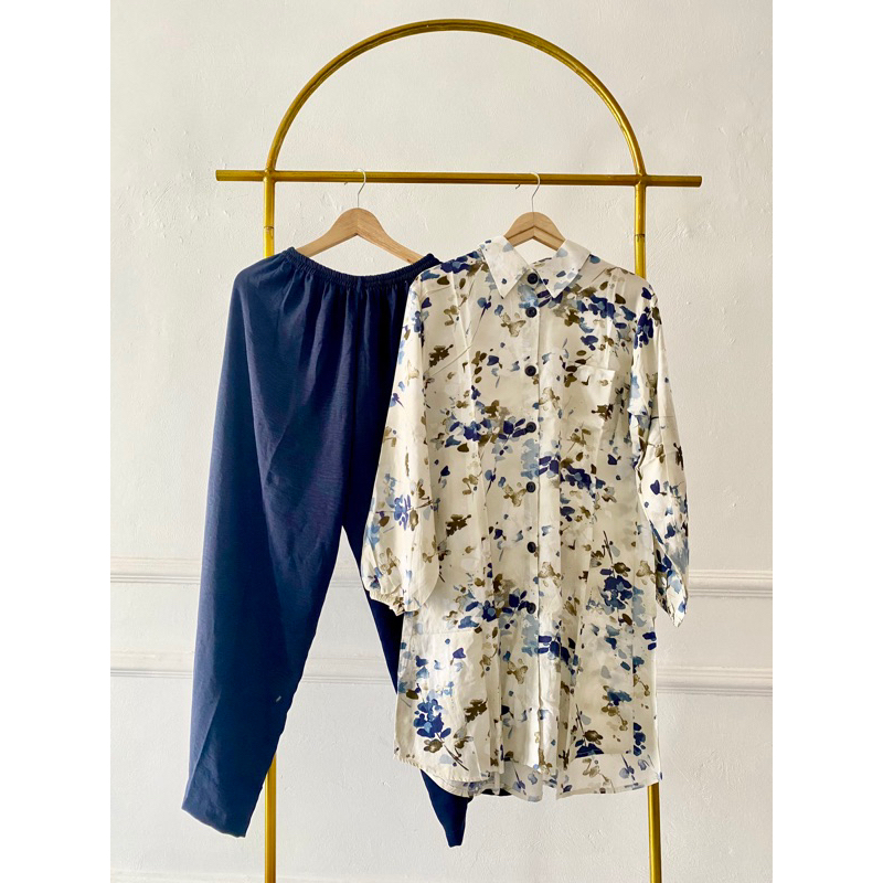 SET KEMEJA TUNIK CELANA KULOT SETELAN BUNDLING BAJU DAN CELANA ONE SET