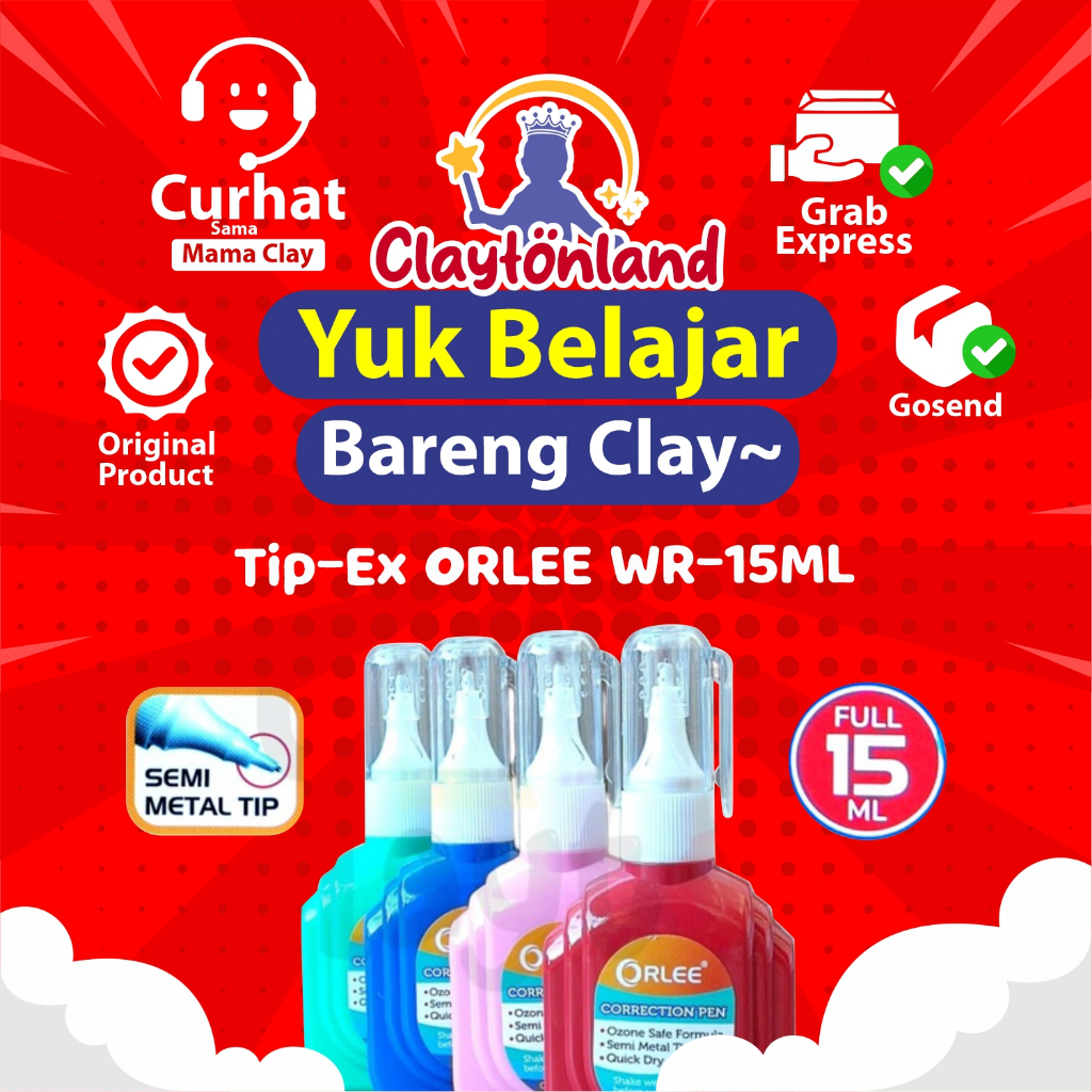 

1Pcs Tip-Ex ORLEE WR-15ML / Correction Fluid / Cor Pen Cair 15ML / Tip X