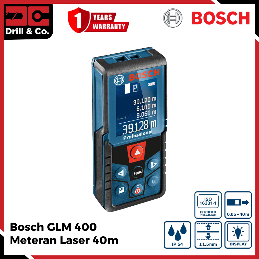 Bosch GLM 400 Meteran Laser Digital / Laser Rangefinder 40 Meter