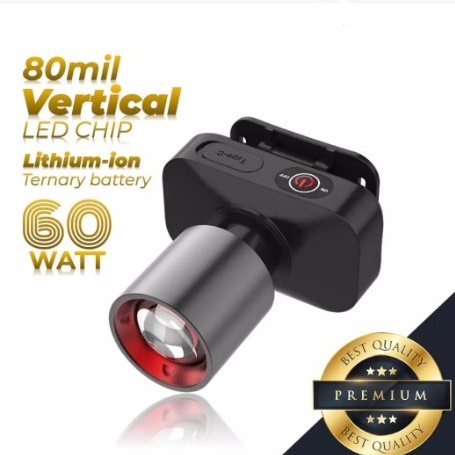 KODE N75I Senter Kepala AOKI Cahaya Maksimal Pro dengan USBC 6W Fokus  Penyebaran Zoom