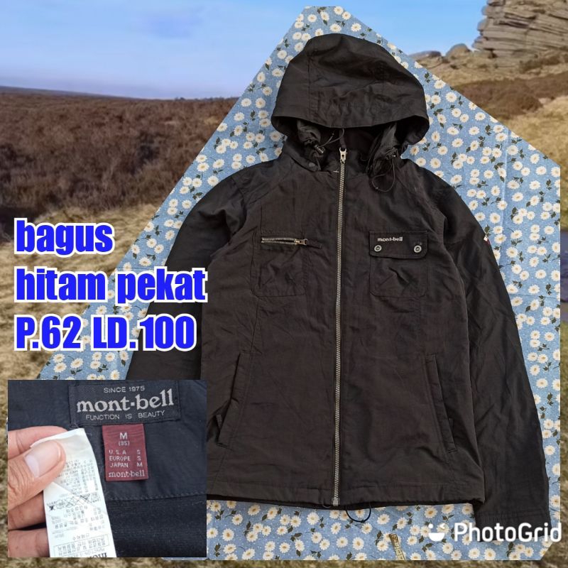 jaket gunung outdoor waterproof montbell mont-bell hitam