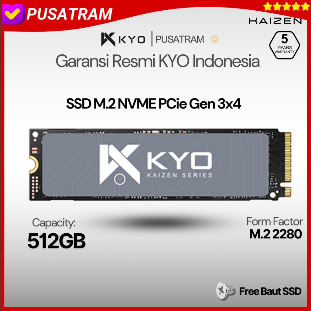 SSD M2 NVME / M.2 NVME/ M2NVME 512GB KAIZEN RESMI (GARANSI 5 TAHUN)