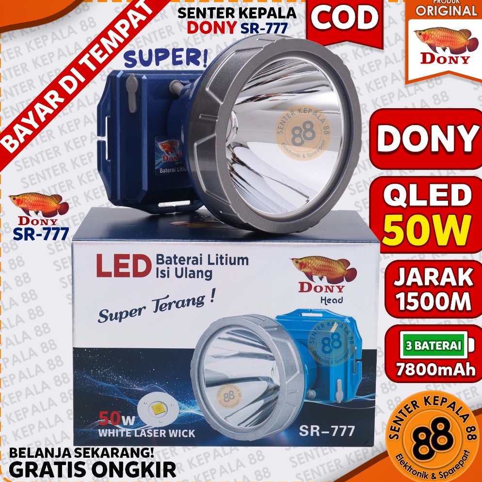 KODE R23E DONY Senter Kepala DONY 5W LED SR777 SR 777 5 Watt Super Terang QLED