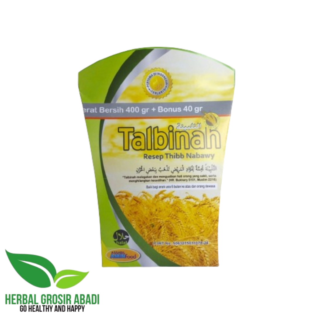 

Talbinah Tepung Bubur Gandum Resep Thibb Nabawy 400gr + 40gr - ORIGINAL