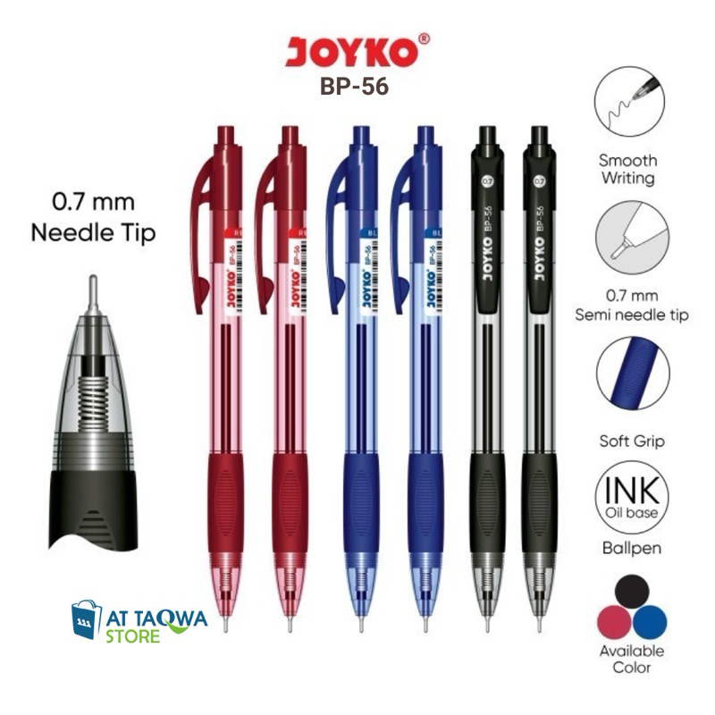 

Pulpen JOYKO BP-56 Ball Pen 0.7 mm Bolpoin Pena Retracable
