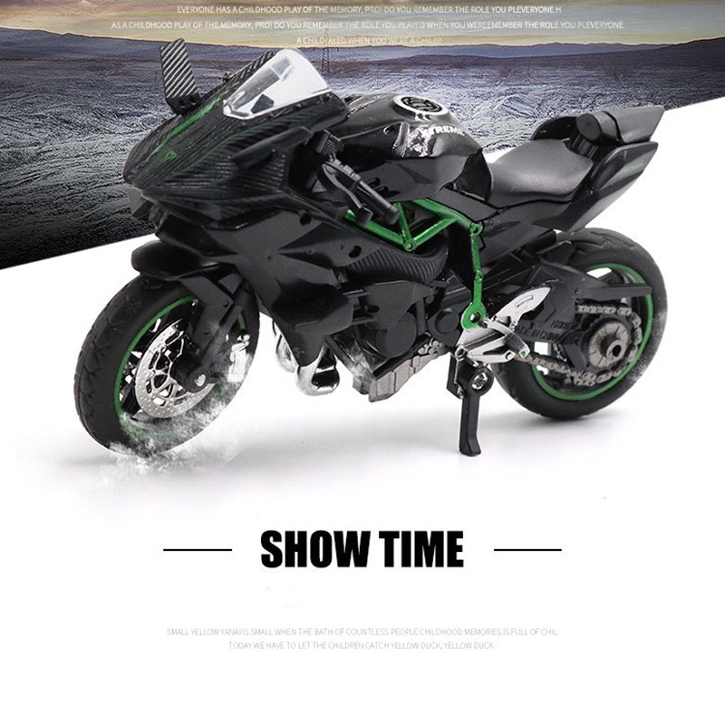 24H Cod1:18 Simulasi Miniatur Model Sepeda Motor Die-Cast Kawasaki H2R Miniatur Sepeda Motor Ninja