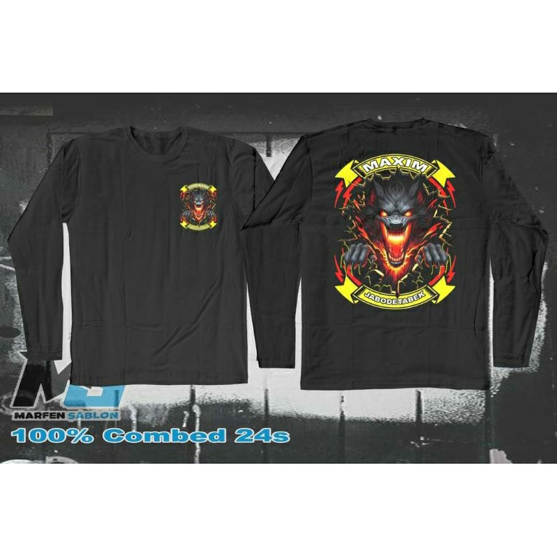 Kaos tangan panjang maxim lengan karet rib