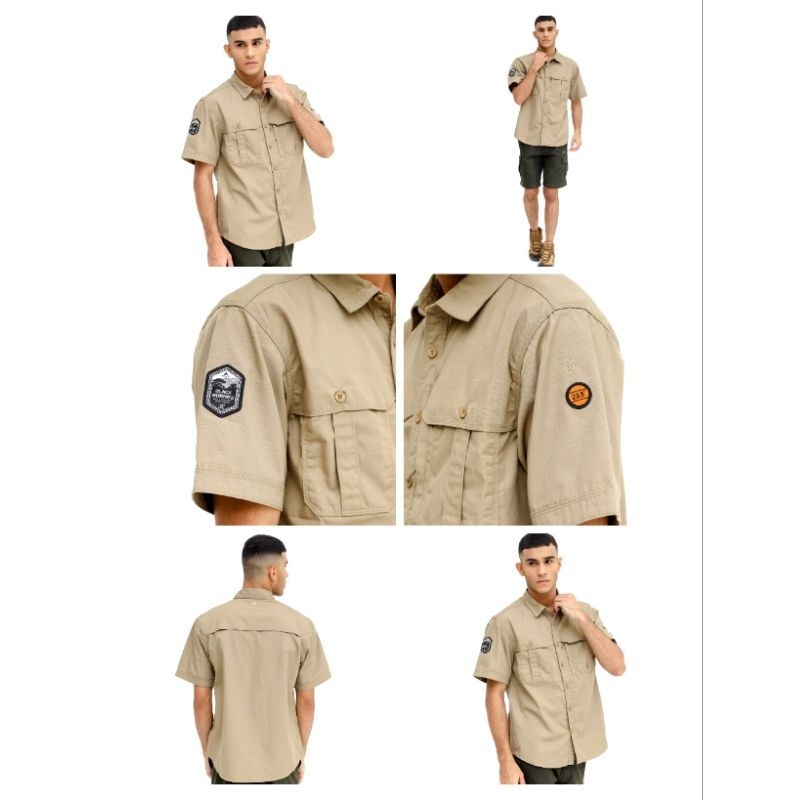 EIGER1989. KEMEJA BLACK BORNEO KHAKI SIZE L DAN XL