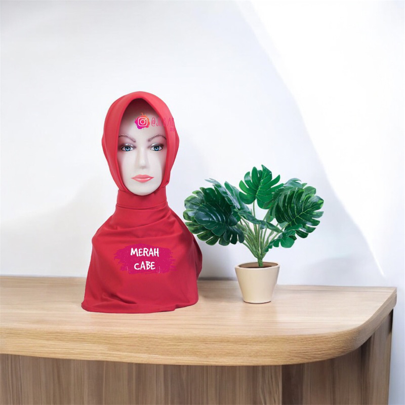 JILBAB DINAS INSTAN MERAH CABE ANTI TEMBEM