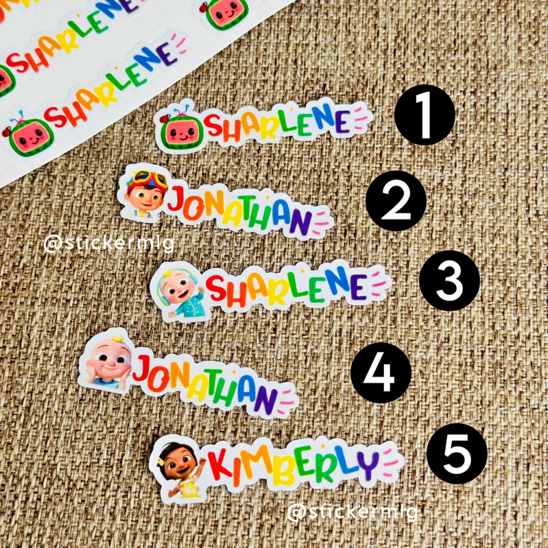 

STICKER LABEL NAMA COCOMELON Edition cute label name