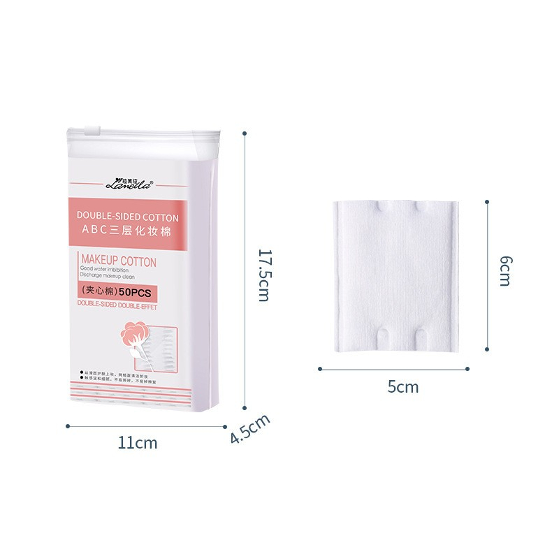 KAPAS TONER TERMURAH LAMEILA COTTON Pads Double Sided [isi 50pcs] 2 Sisi Bantalan Kapas Toner Facial