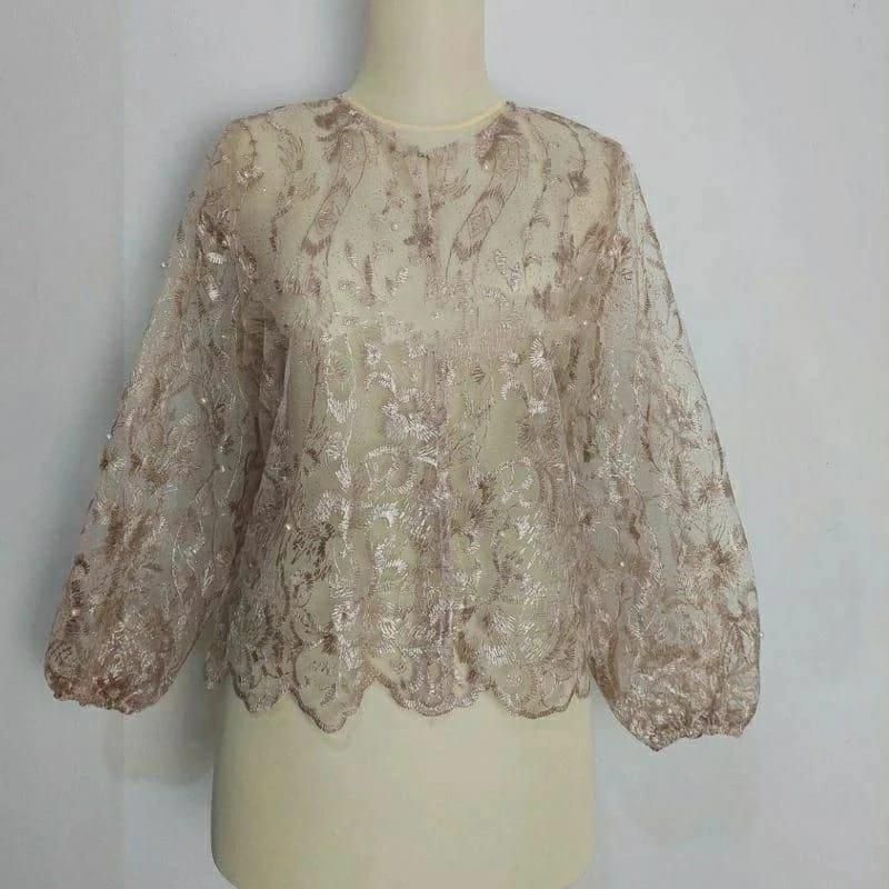 RB Outer croptop brukat/outer kondanga tile crop