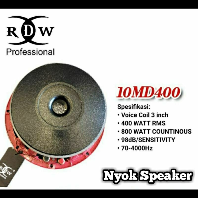 Speaker RDW 10MD400 10 inc / inch