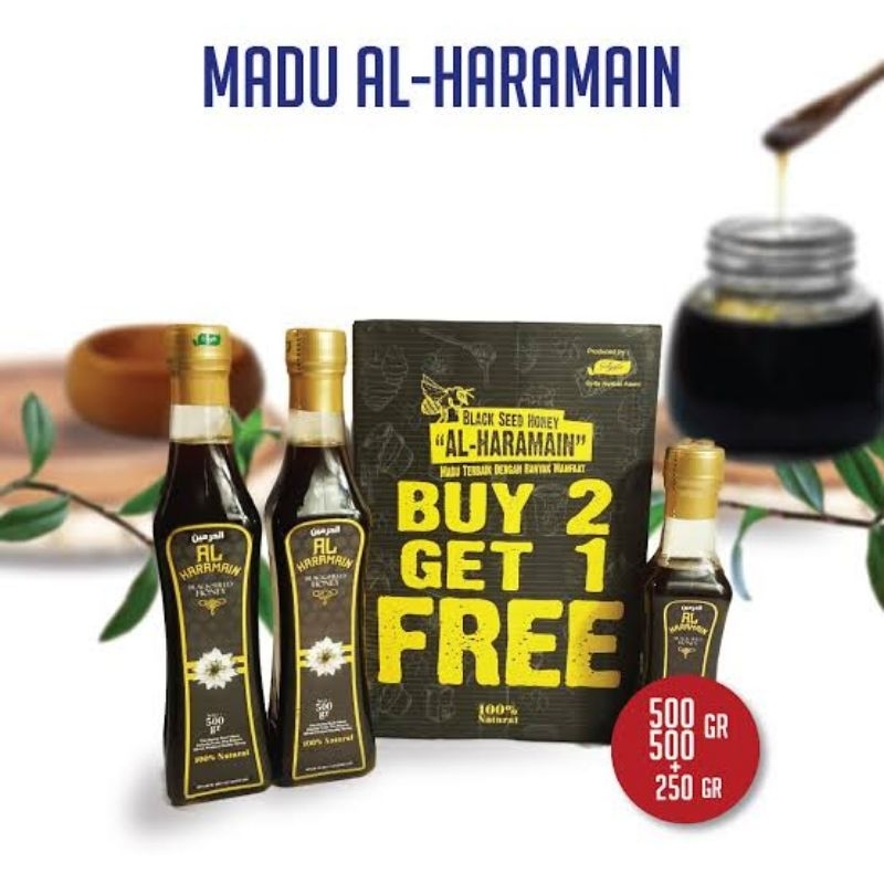 

Madu Import Al Haramain Premium Buy 2 Free 1 Beli 2 Gratis 1 Isi 2 x 500 gr + 250 gr
