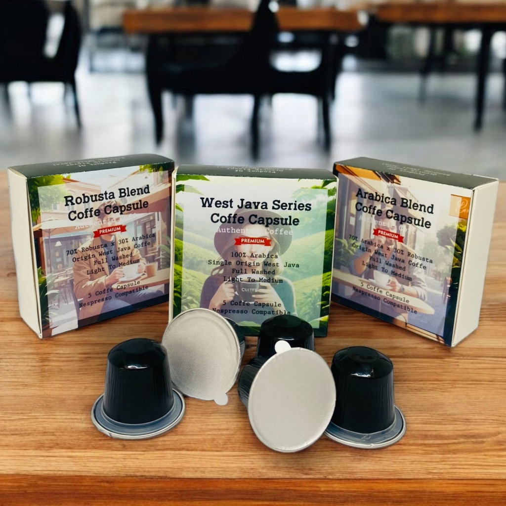 

Kopi Kapsul Arabica & Robusta 5 Coffe Capsule West Java Series Otentik Coffe
