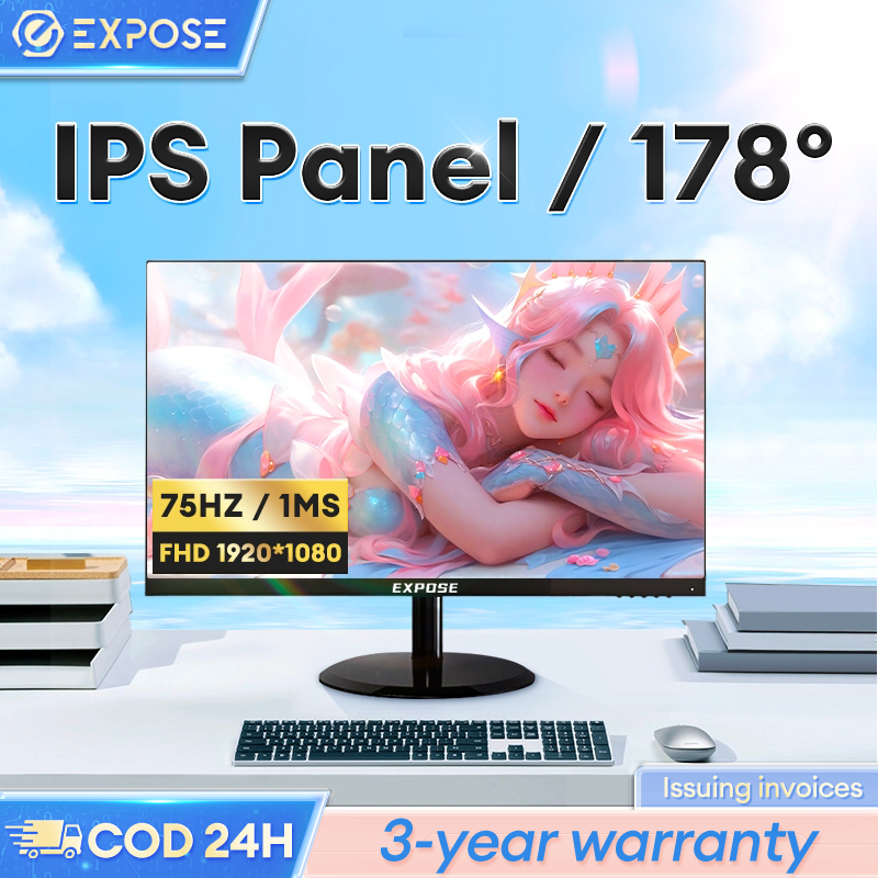 Monitor 22 Inch LED Monitor Pc Game Profesional VGA HDMI IPS Panel /178° Monitor Rumah 22 Inch