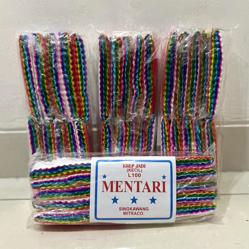

Kertas Krep Potong Warna Warni (1 pack isi 10lbr)