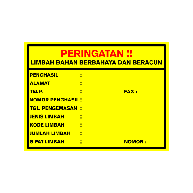 

Stiker Form Label Limbah Stiker Label Limbah B3 Ukuran 19x15cm