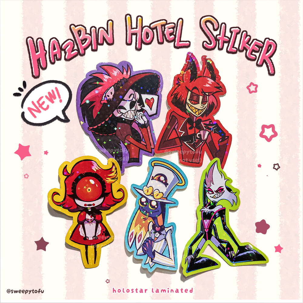 

HAZBIN HOTEL DIE CUT Vinyl Sticker 7 cm waterproof Alastor Nifty Sir pentious Rosie Angel dust