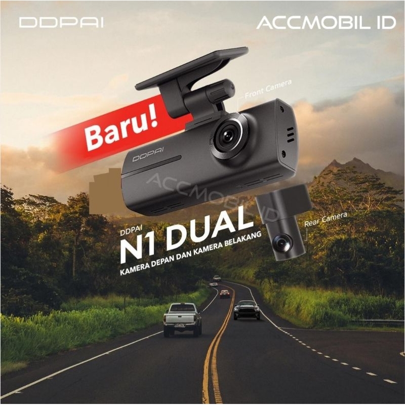 DDPAI N1 Dual Dashcam kamera depan belakang