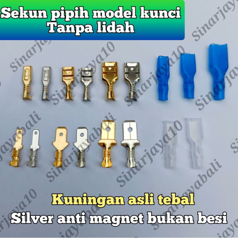 sekun kabel gepeng skun pipih terminal kecil sedang besar  2.8 4.8 6.3 2,8 4,8 6,3 terminal male fem