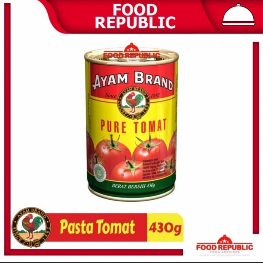 

AYAM BRAND TOMATO PUREE 430GR PASTA TOMAT KALENG HALAL NO MSG