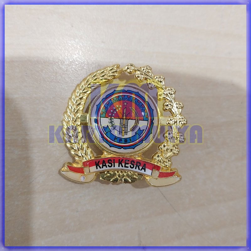Lencana Kaur Kasi Murah Pin Logo PPDI Kaur Kasi Perangkat Desa Model Padi Dan Kapas Murah - Karya Mu