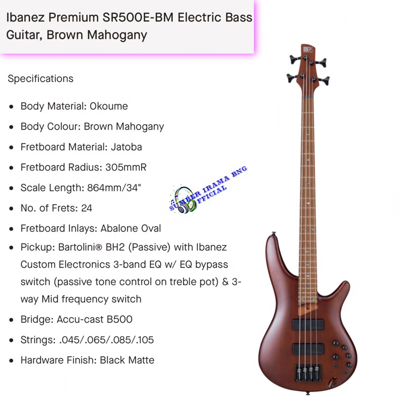 IBANEZ SR500E ELECTRIC BASS GUITAR 4 STRING