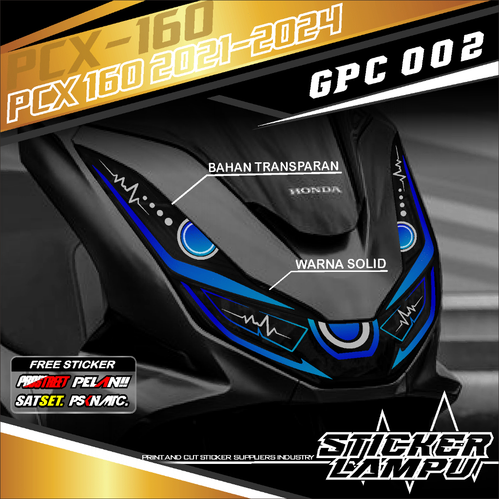 STIKER VARIASI LAMPU ALIS MOTOR PCX 160 2021-2023 GPC 002