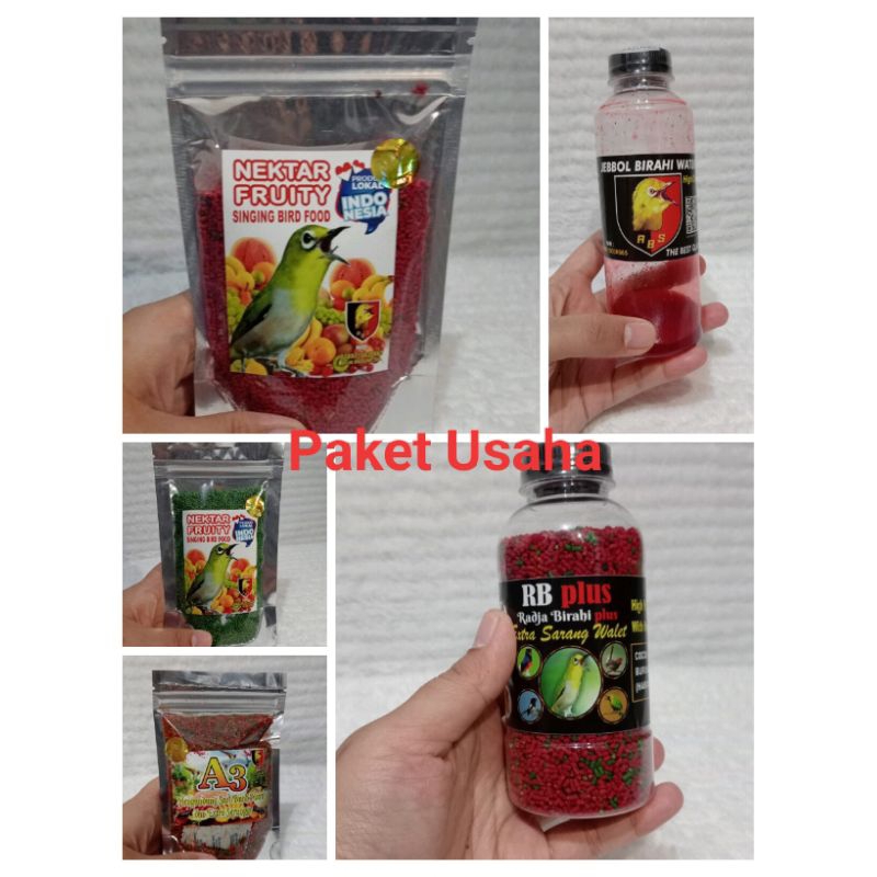 Paket Usaha pakan Burung pleci JB, RB, NEXTAR Merah, NEXTAR Hijau, Voer A3 ORIGINAL