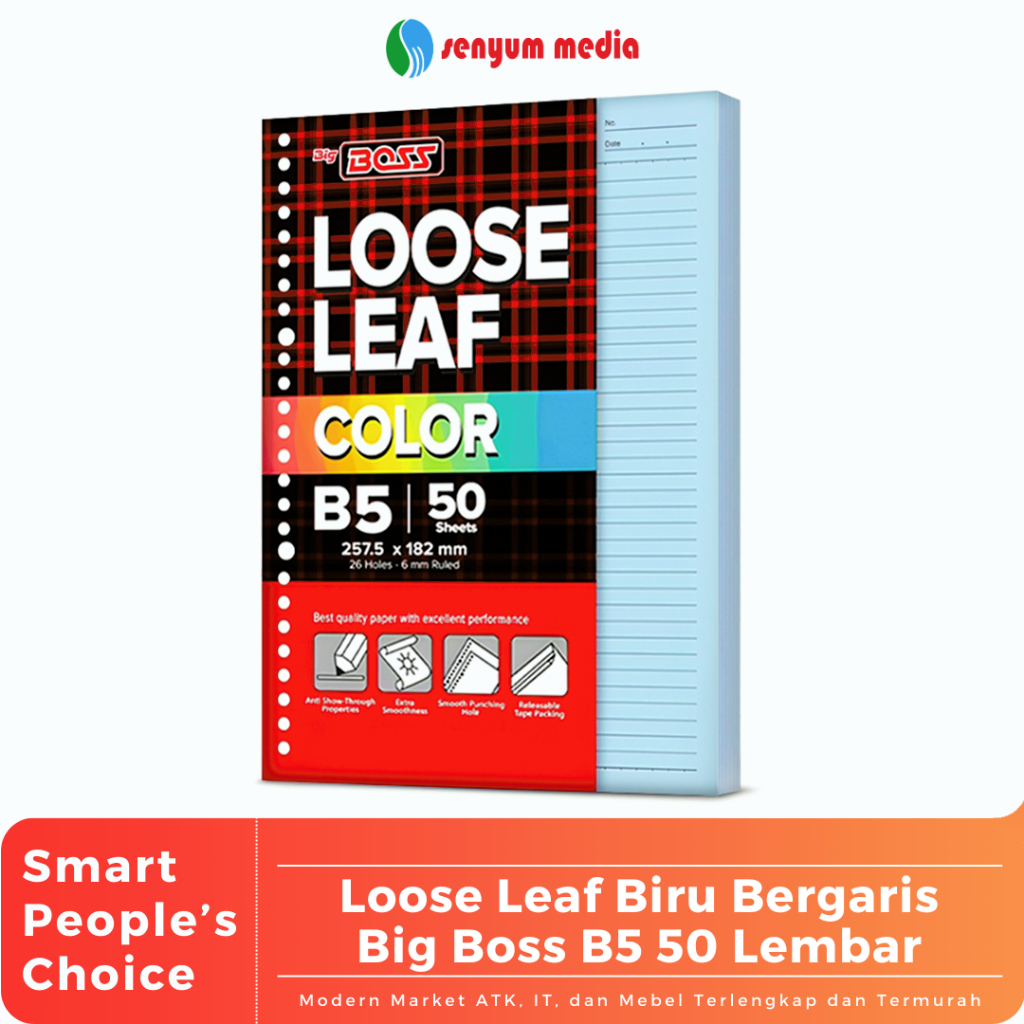 

Loose Leaf Biru Bergaris Big Boss B5 50 Lembar (1 Pcs Isi 50 Lembar) (S:PCS)