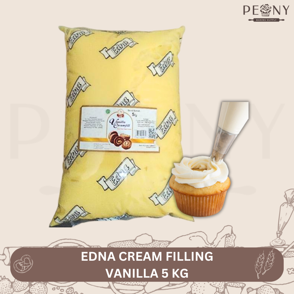 

EDNA CREAMFIL VANILLA 5 KG/ISIAN ROTI RASA VANILLA/FILLING VANILLA 5 KG