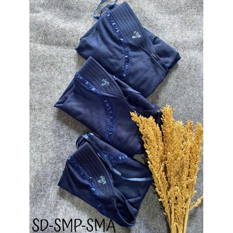 Jilbab Sekolah Rabbani Hemy super Kw /Navy/ kaos premium SD SMP SMA