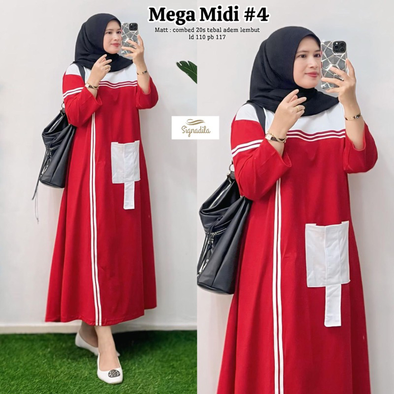 MEGA MIDI DRESS #4 DRESS AGUSTUSAN MERAH PUTIH BAJU KEMERDEKAAN GAMIS AGUSTUSAN MODEL TERBARU DRESS 