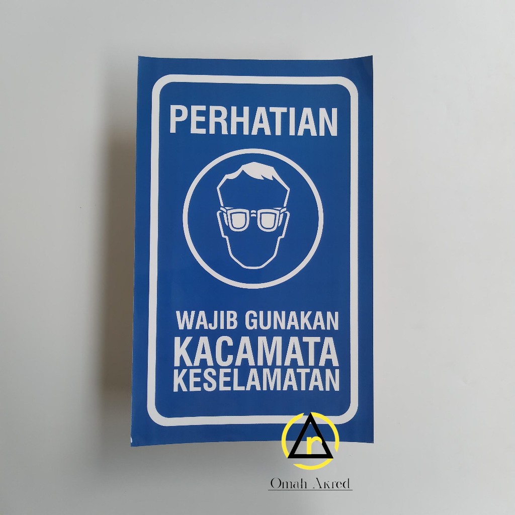 

Stiker Wajib Gunakan Kacamata Keselamatan - K3 - Stiker Keselamatan Kerja