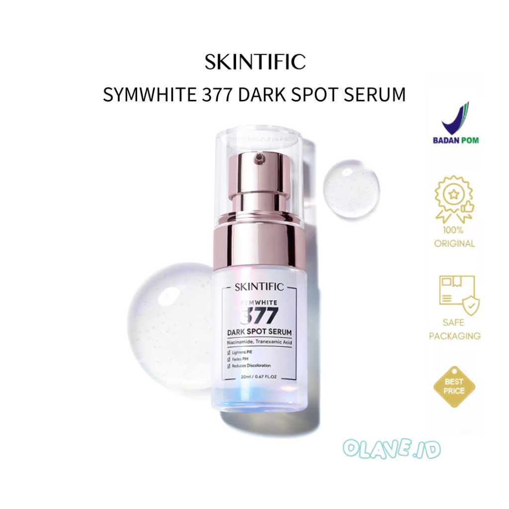 SKINTIFIC - Symwhite 377 Dark Spot Serum 20ml | Niacinamide Serum Mencerahkan Tumpas Komedo Anti Fle