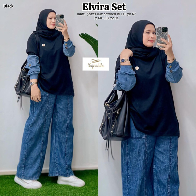 [[ New Arrival ]] Setelan Kaos dan Celana Cargo Dewasa Elvira Set Kids by Signadil Oneset jeans Carg