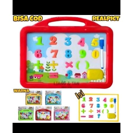 (BISA COD) PROMO mainan papan tulis magnet angka matematika tempel abc