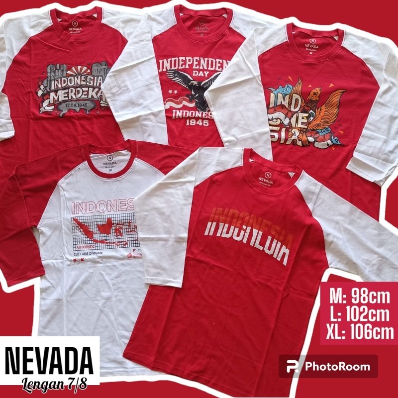 kaos merah putih viral murah kaos merah putih Nevada dewasa