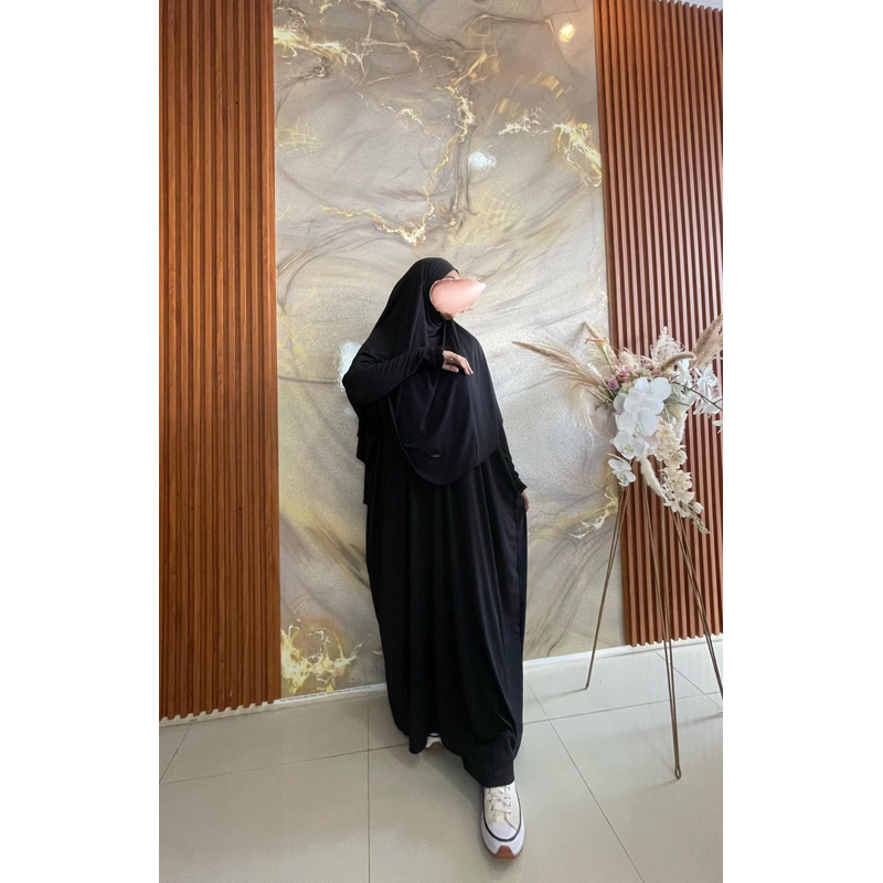 set dress hijab jersey ity daily simple mewah adem syari