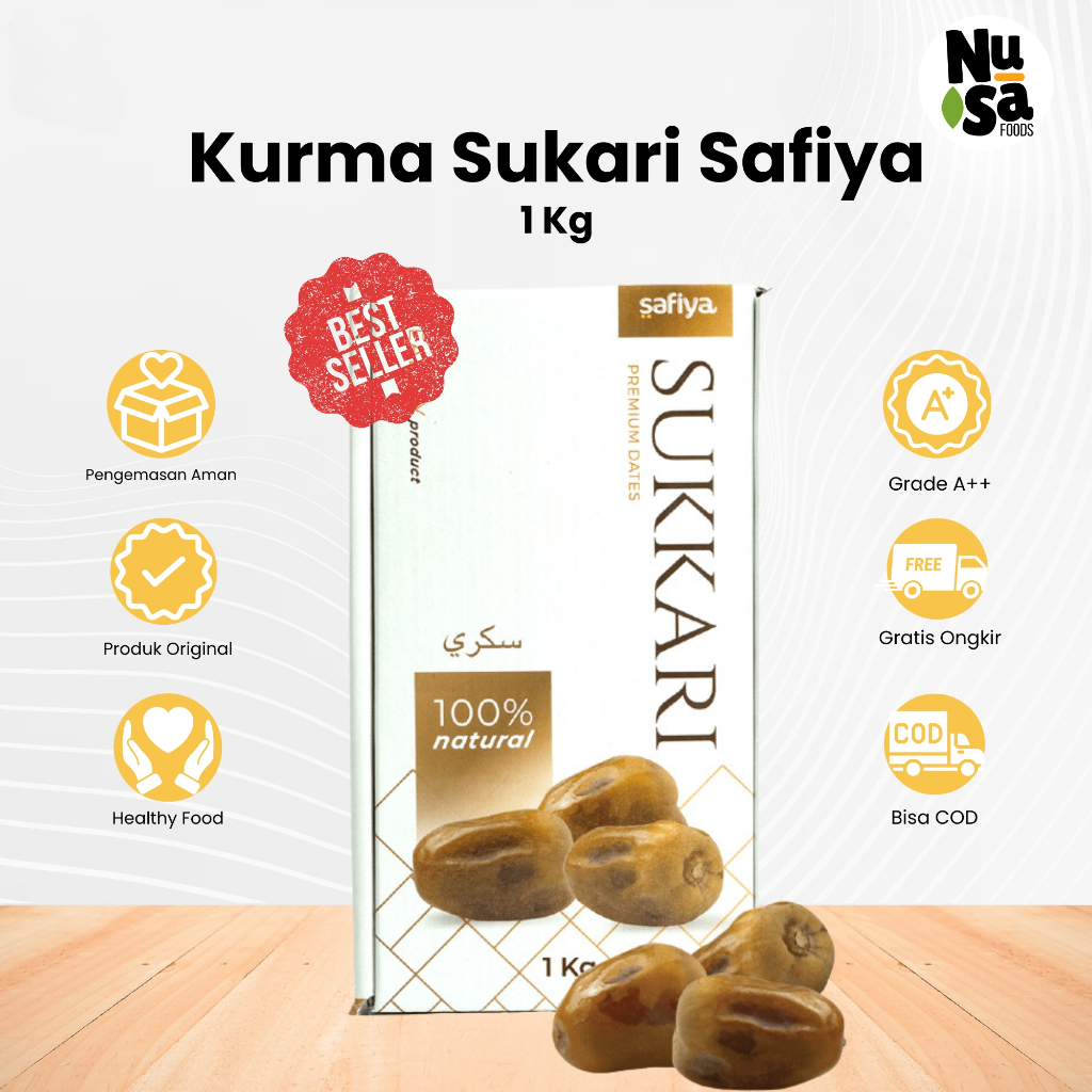 

Kurma Sukari 1 Kg Safiya Kurma Raja Lembut Legit Premium