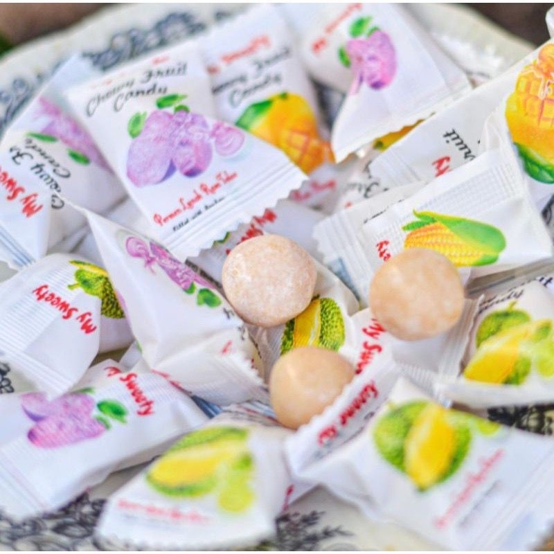 

bGF My Sweety Permen Lunak Aneka Rasa Buah Durian Mangga Jagung Taro Candy Fruits 360gram isi 100pcs