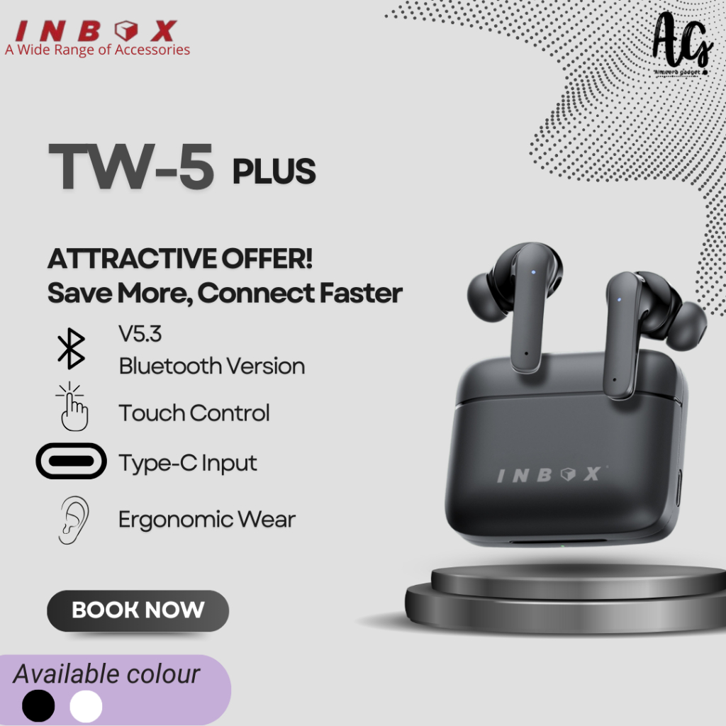 Inbox TWS TW-5 Plus Wireless Bluetooth Earphone Gaming