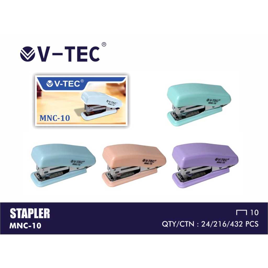 

STAPLER V-TEC MNC-10 WARNA PASTEL