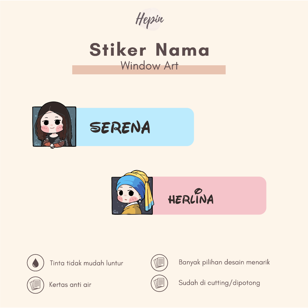 

(90 - 120 pcs) label nama Lucu Window ART/stiker label custom nama / Stiker Nama Anak Murah / Label Nama Custom/cutting stiker nama anda