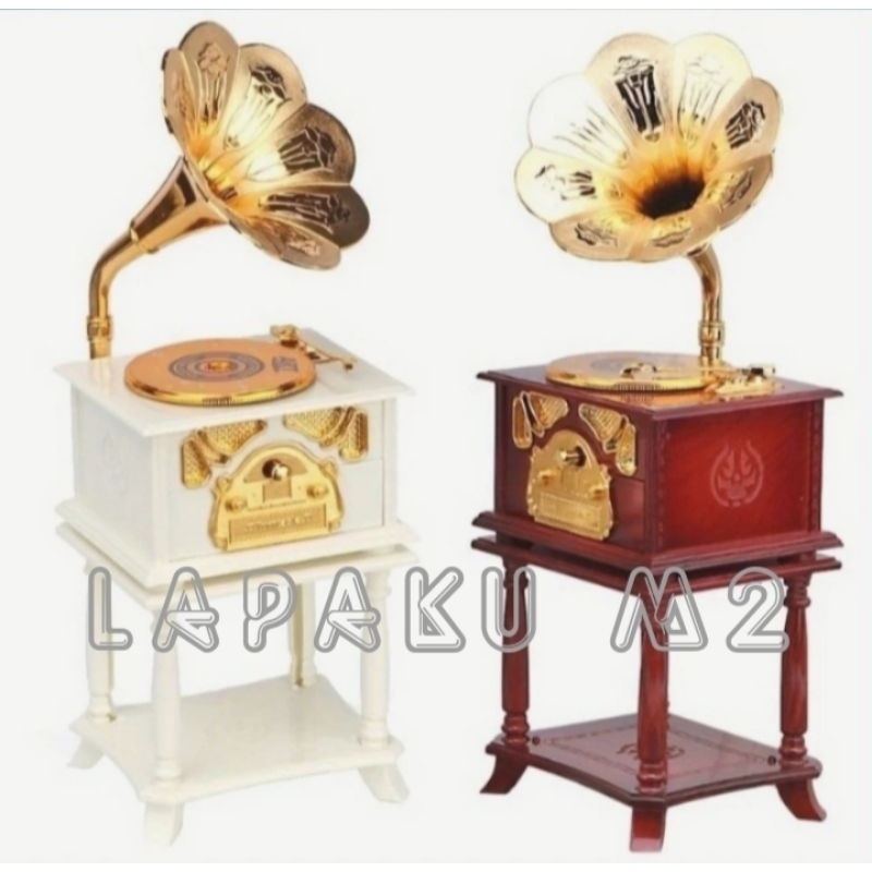 Gramophone Retro Ornament Box Musik Classic/Box Musik Kuno