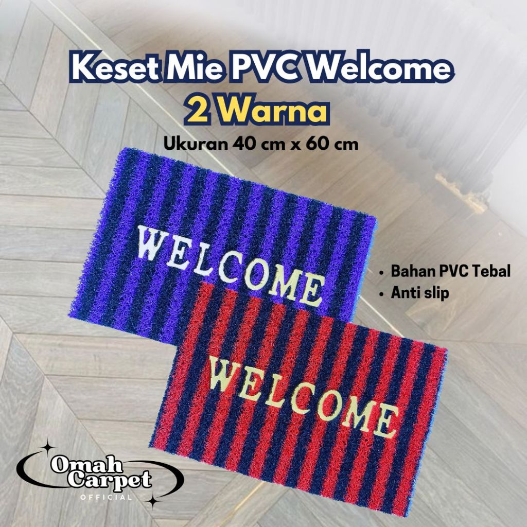 TERBARU KESET WELCOME / KESET MIE BIHUN WELCOME 2 WARNA / KESET MIE BAHAN PVC PREMIUM TEBAL 40X60 CM
