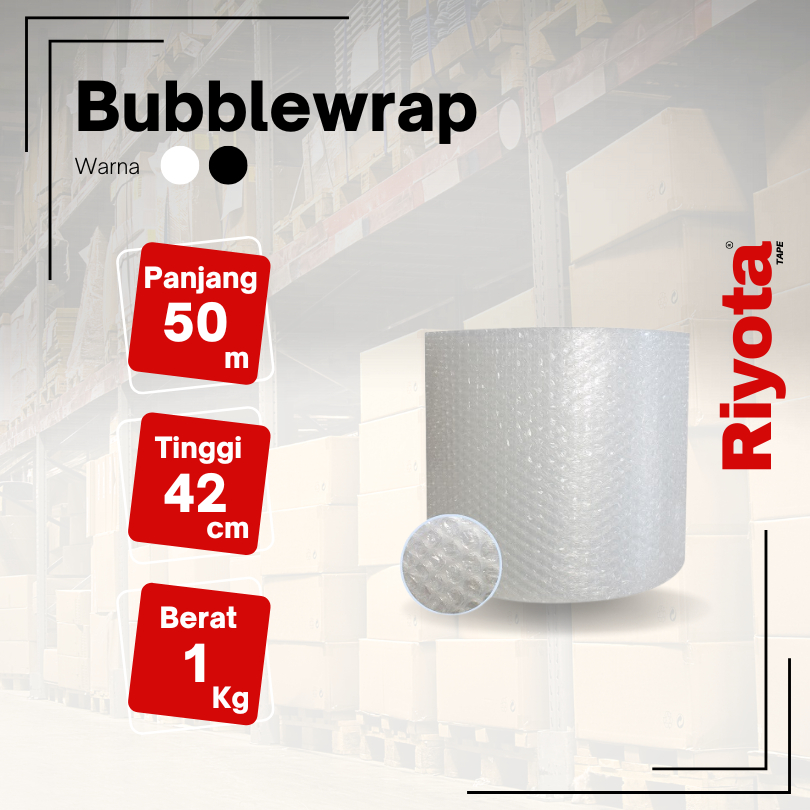 

Bubblewrap Non Core Tebal 125cm x 50m x 3kg